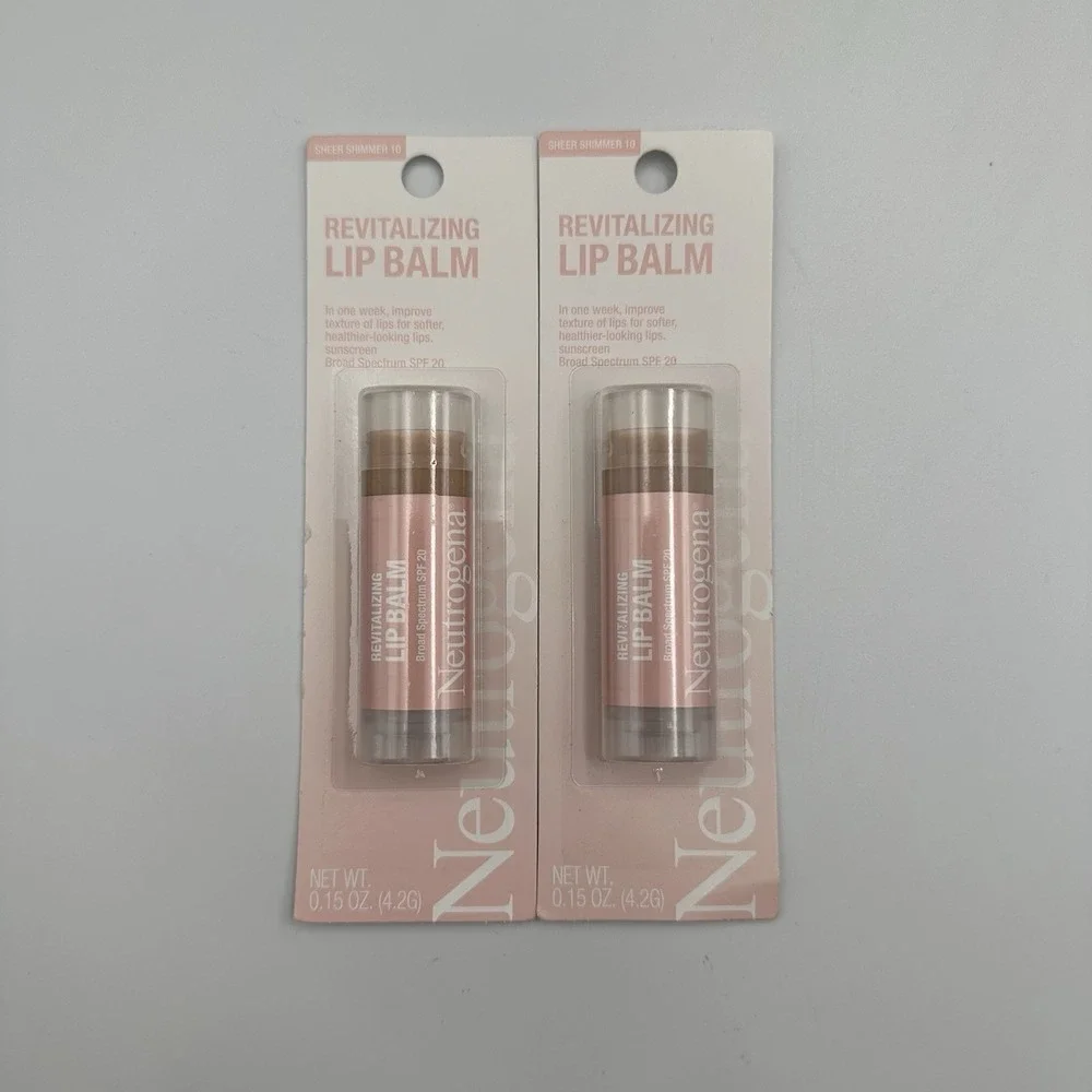 (2) Neutrogena Revitalizing Lip Balm #‎ 10 Sheer Shimmer SPF20